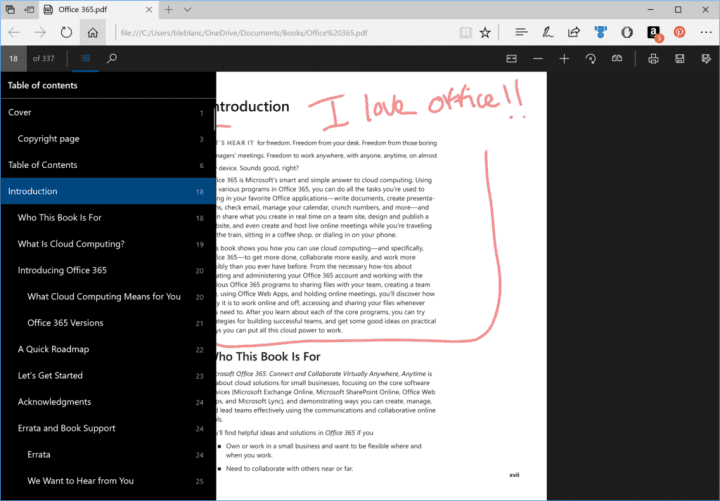 Edge se stává lepší čtečkou PDF (Foto: Microsoft)
