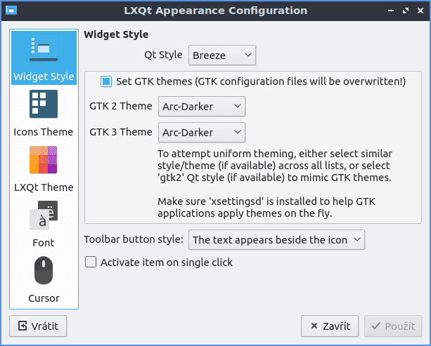Lubuntu 19.04 - nastavení