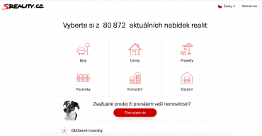 Web sreality.cz provozovaný známou společností Seznam.cz a.s.