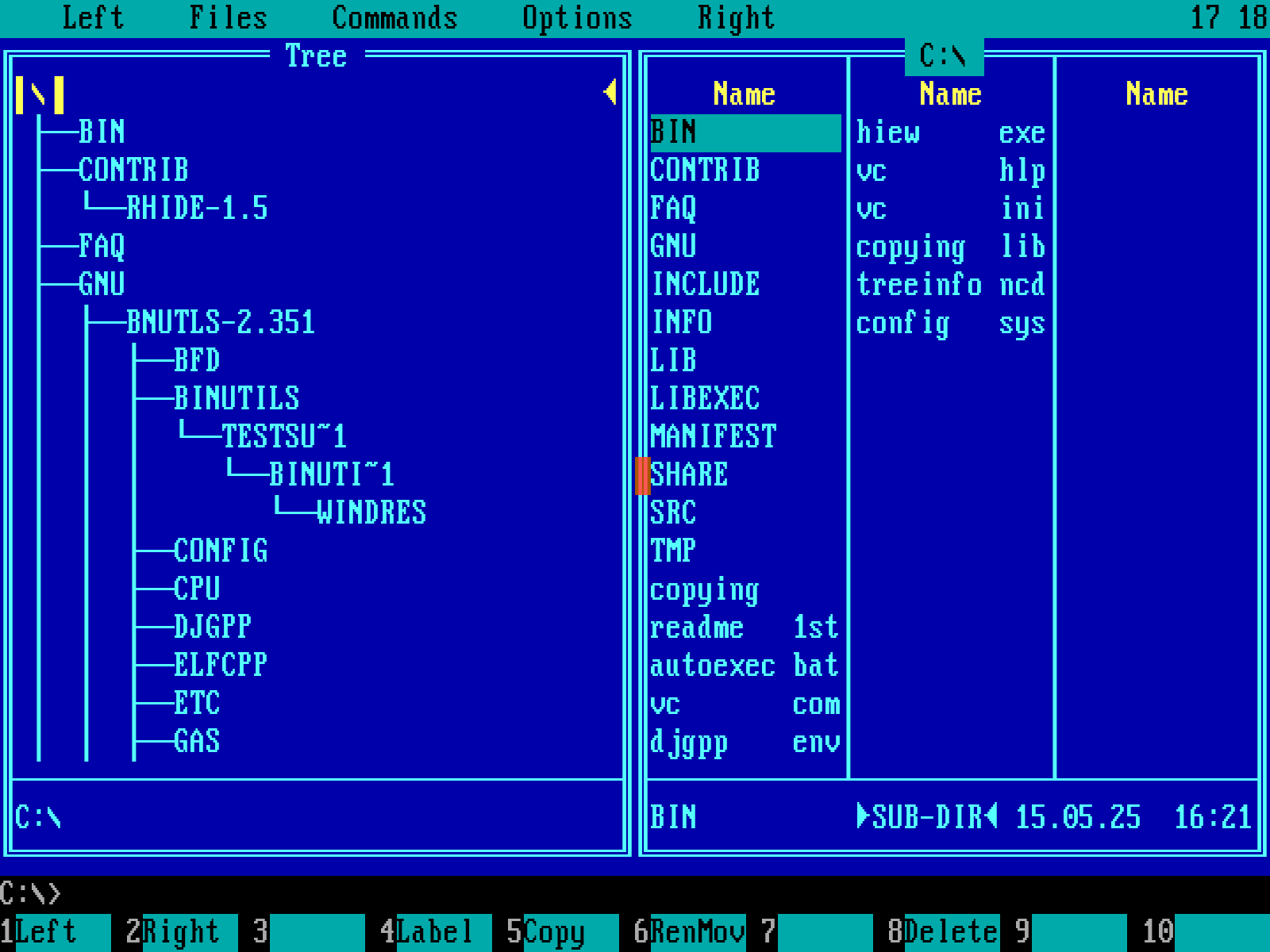 DJGGP a Borland C++ IDE