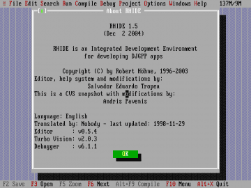 Autor: tisnik, podle licence: <a href="http://en.wikipedia.org/wiki/Rights_Managed">Rights Managed</a> DJGGP a Borland C++ IDE