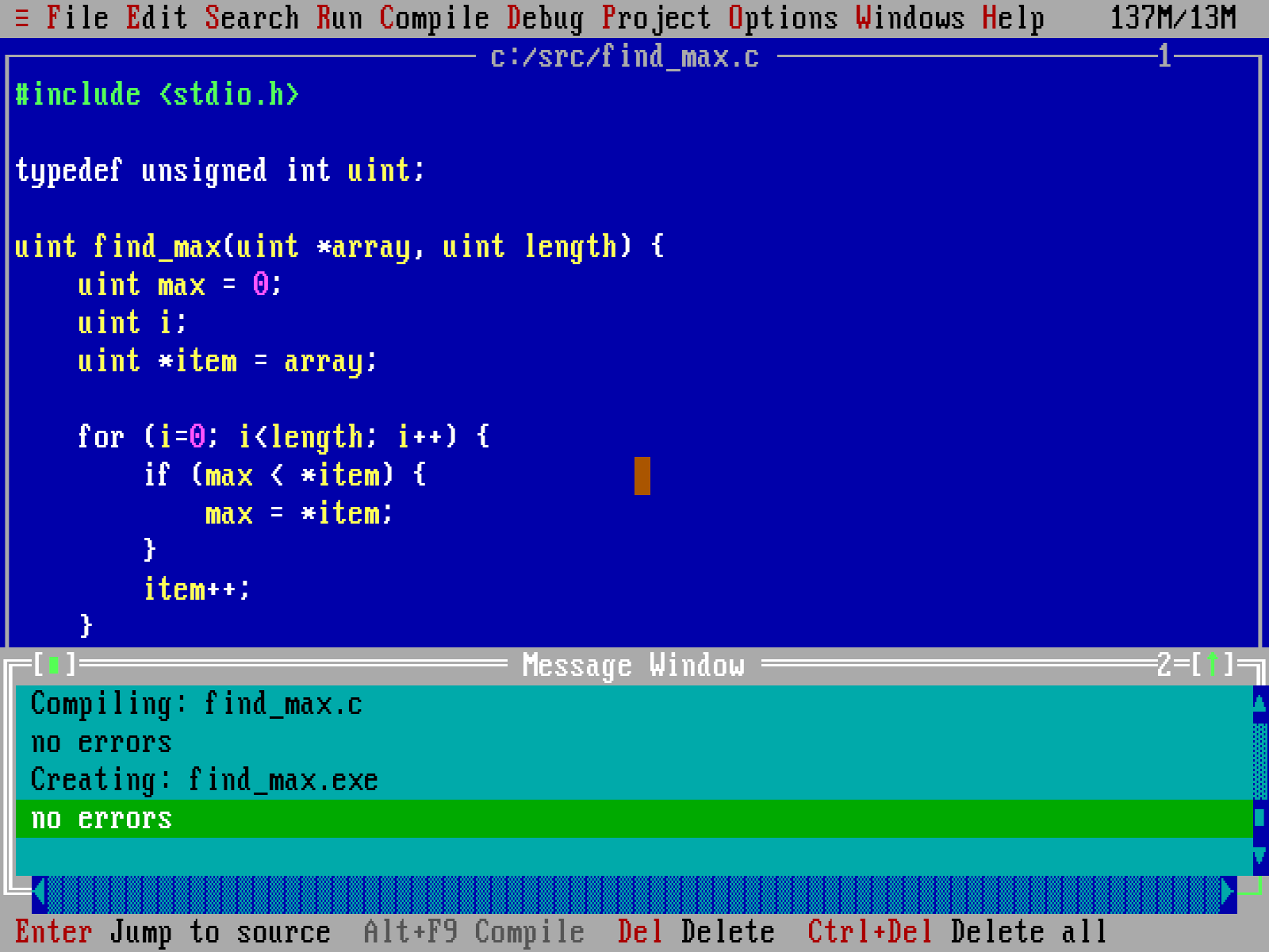 DJGGP a Borland C++ IDE