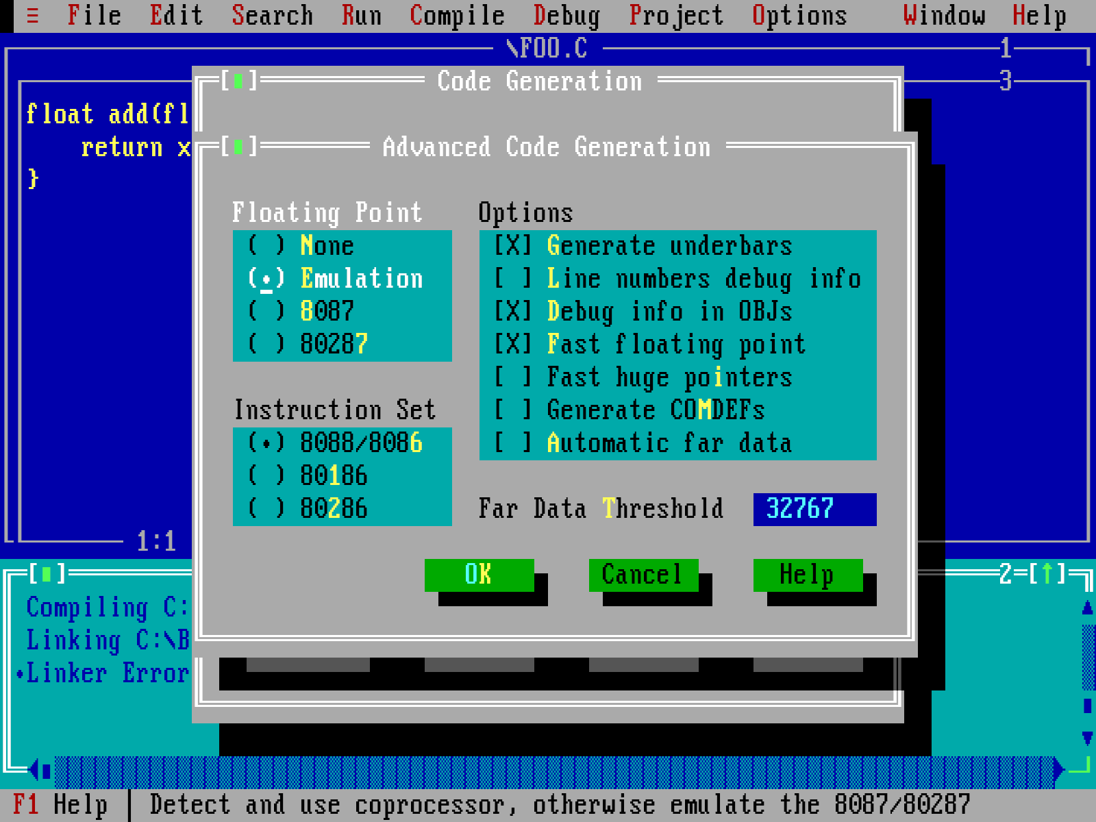 DJGGP a Borland C++ IDE