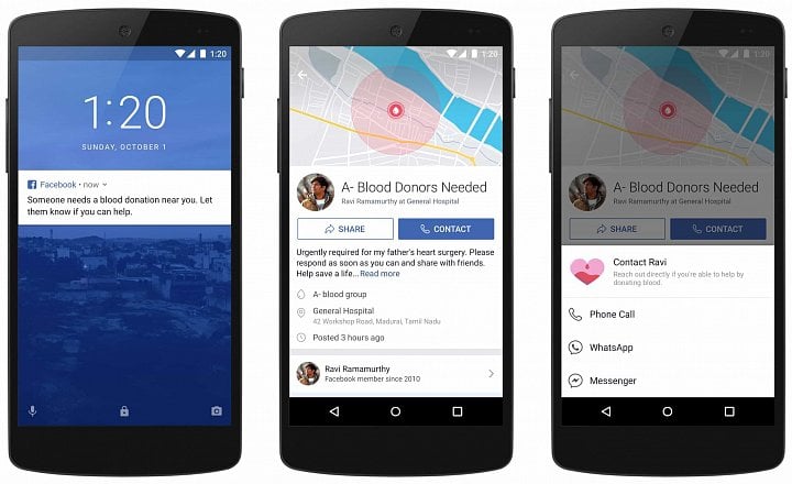 Facebook se vám ozve, pokud někdo v blízkosti hledá dárce či dárkyni krve