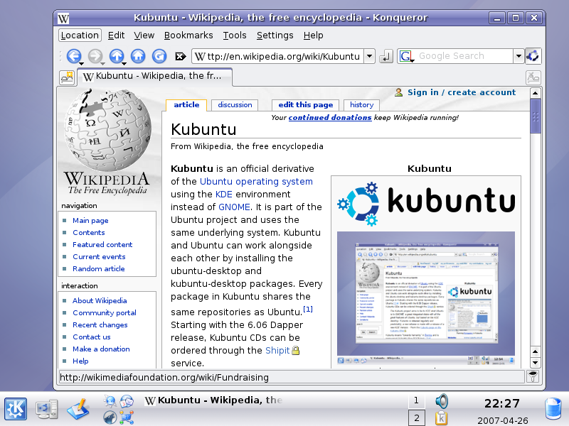 Kubuntu 7.04 (Feisty Fawn)