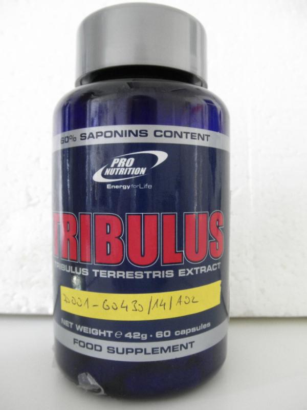 Doplněk stravy Tribulus 60cps minimální trvanlivost 7_11_ 2015 Výrobce SC PRO Nutrition Impex SRL 405200 De Cluj County Rumunsko Přítomnost THC