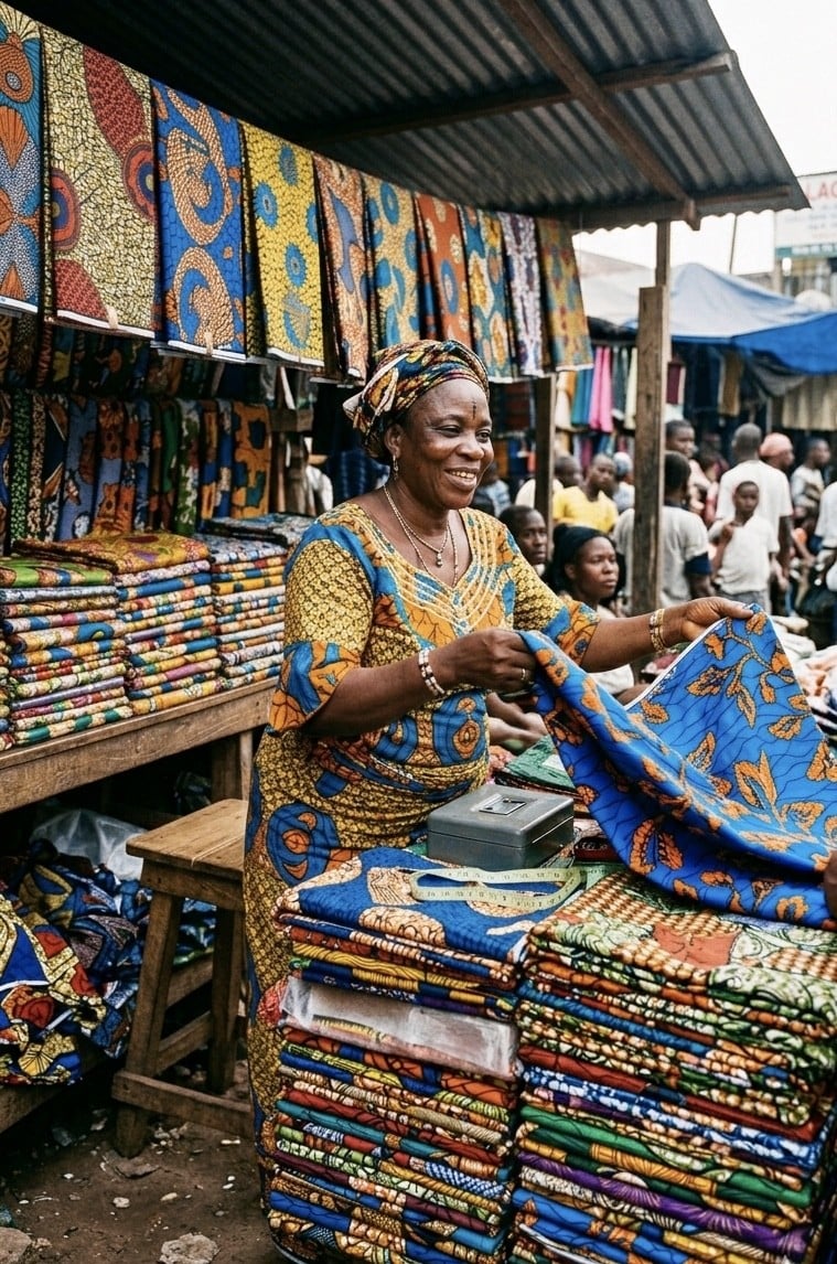 Venkovní tržiště v Nigérii