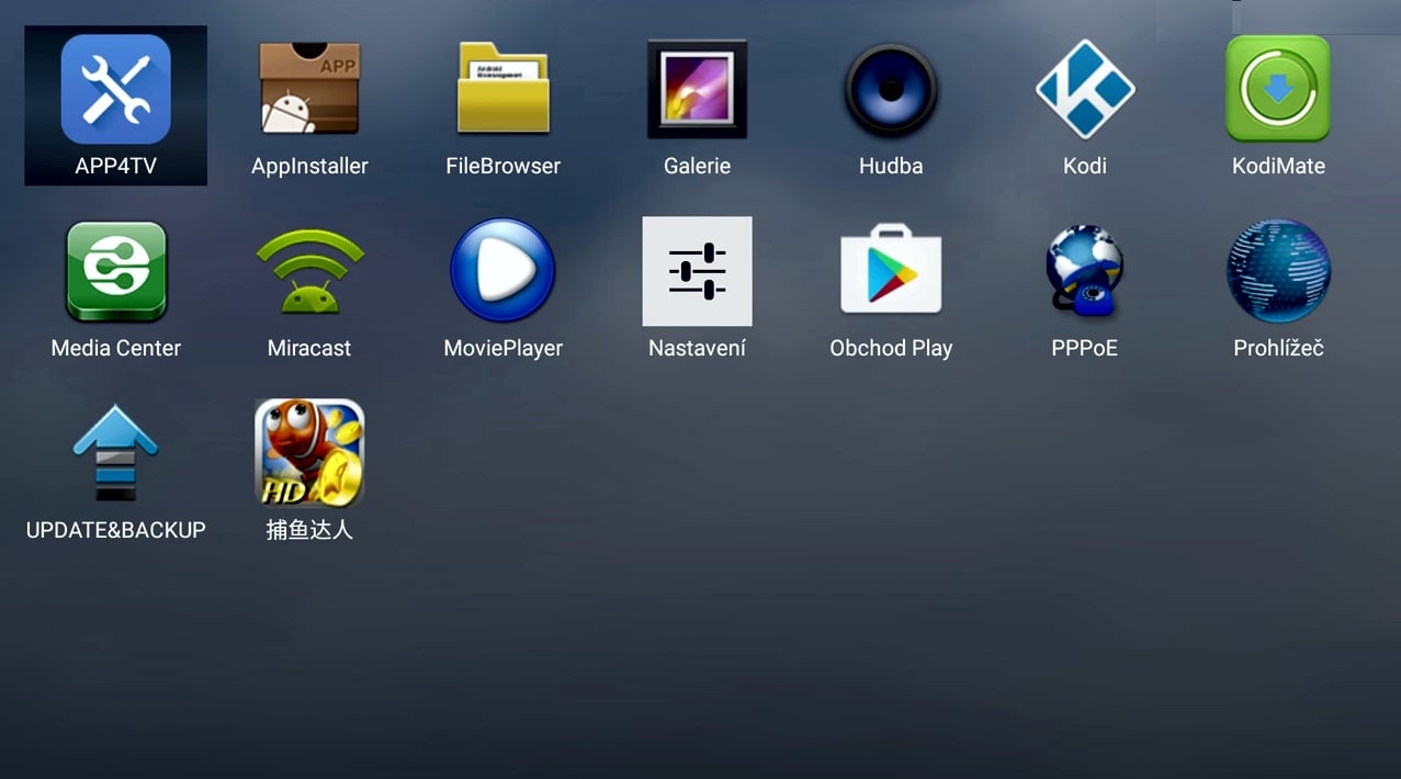 Start, různá hlavní menu a ukázky aplikací