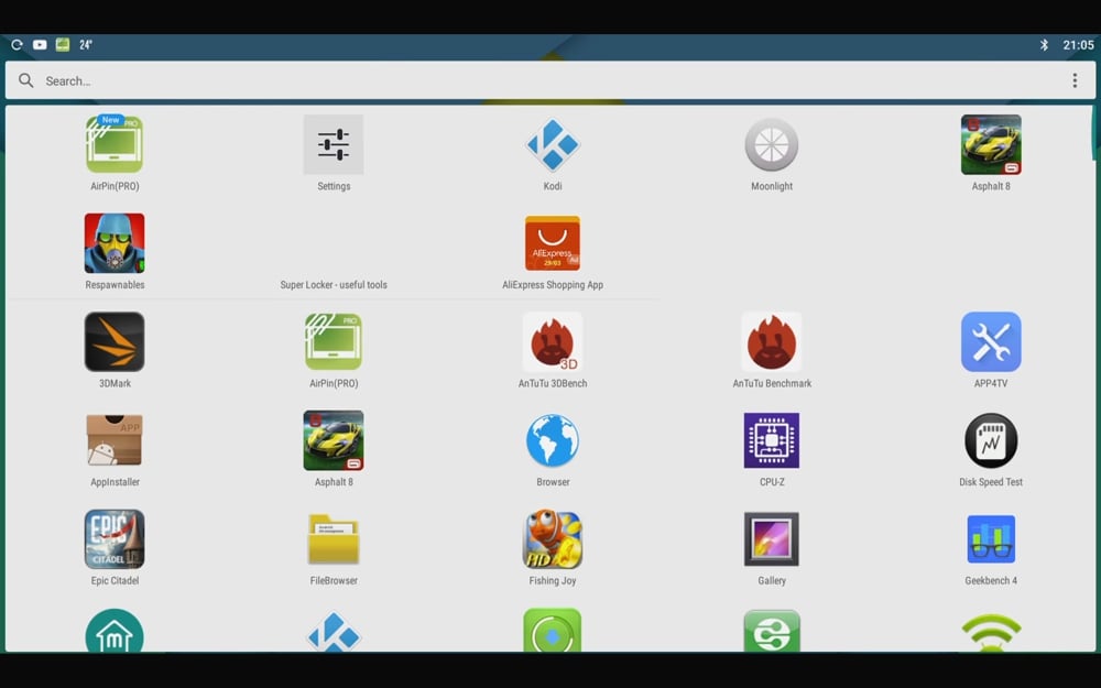 Start, různá hlavní menu a ukázky aplikací