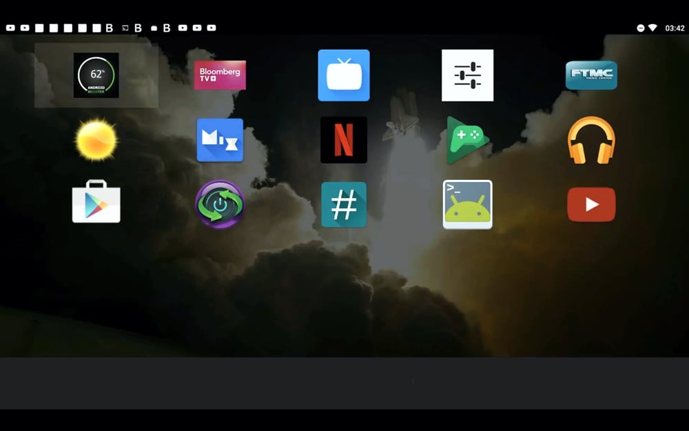 Start, různá hlavní menu a ukázky aplikací