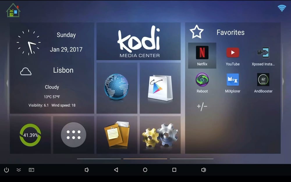 Start, různá hlavní menu a ukázky aplikací