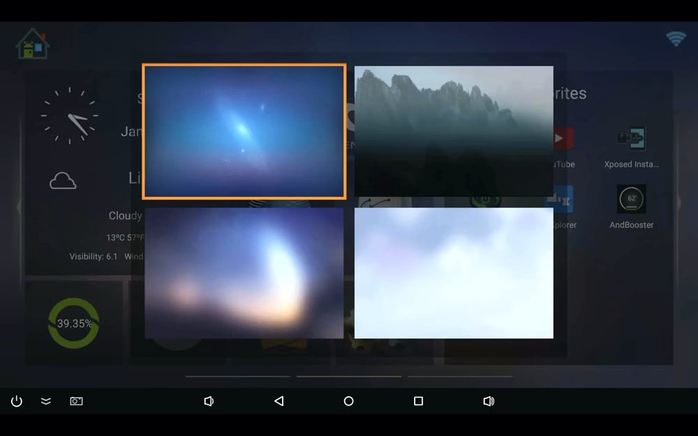 Start, různá hlavní menu a ukázky aplikací
