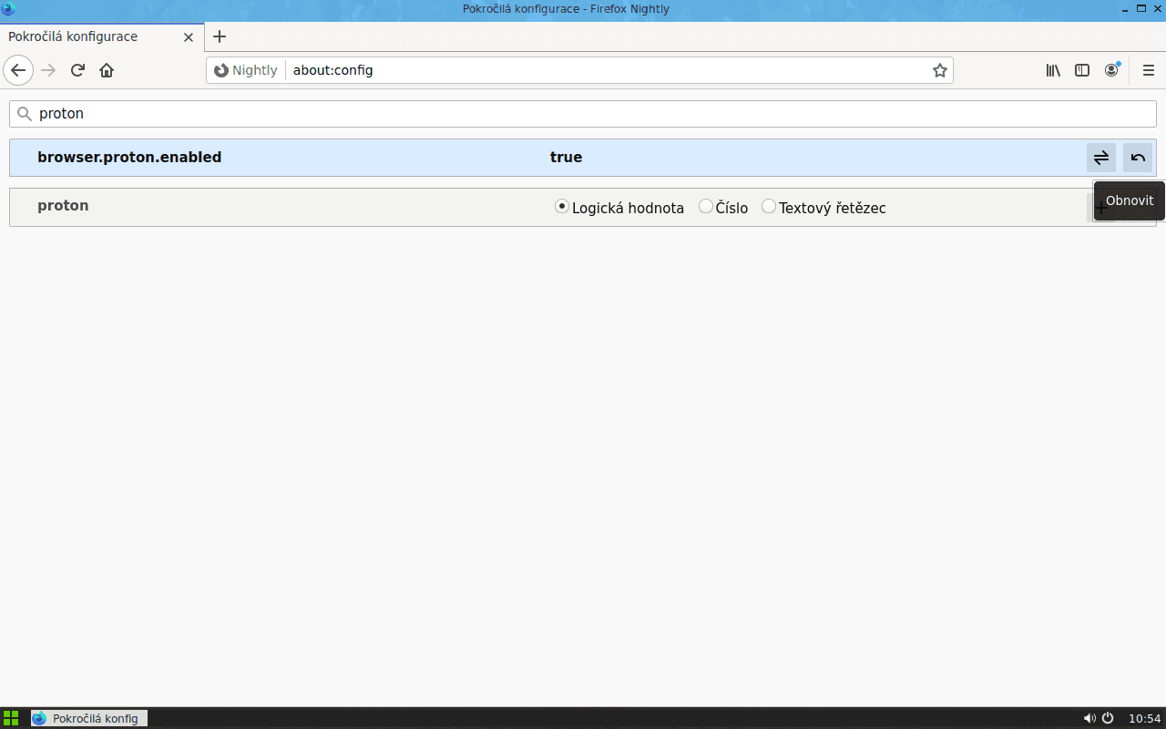 Přepněte tuto položku na true.