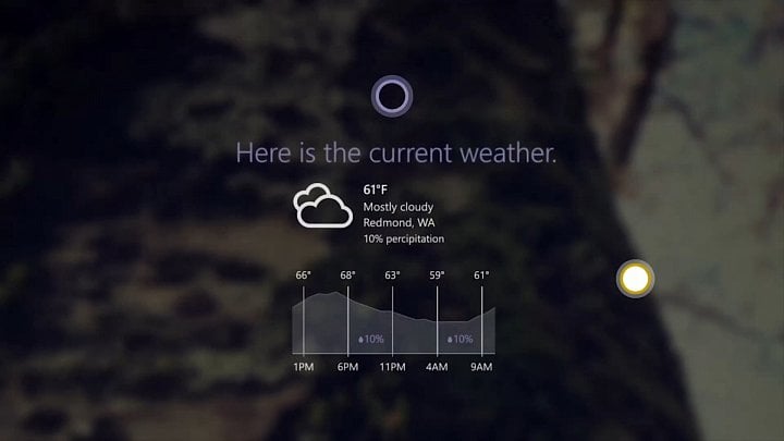 Cortana prozradí počasí