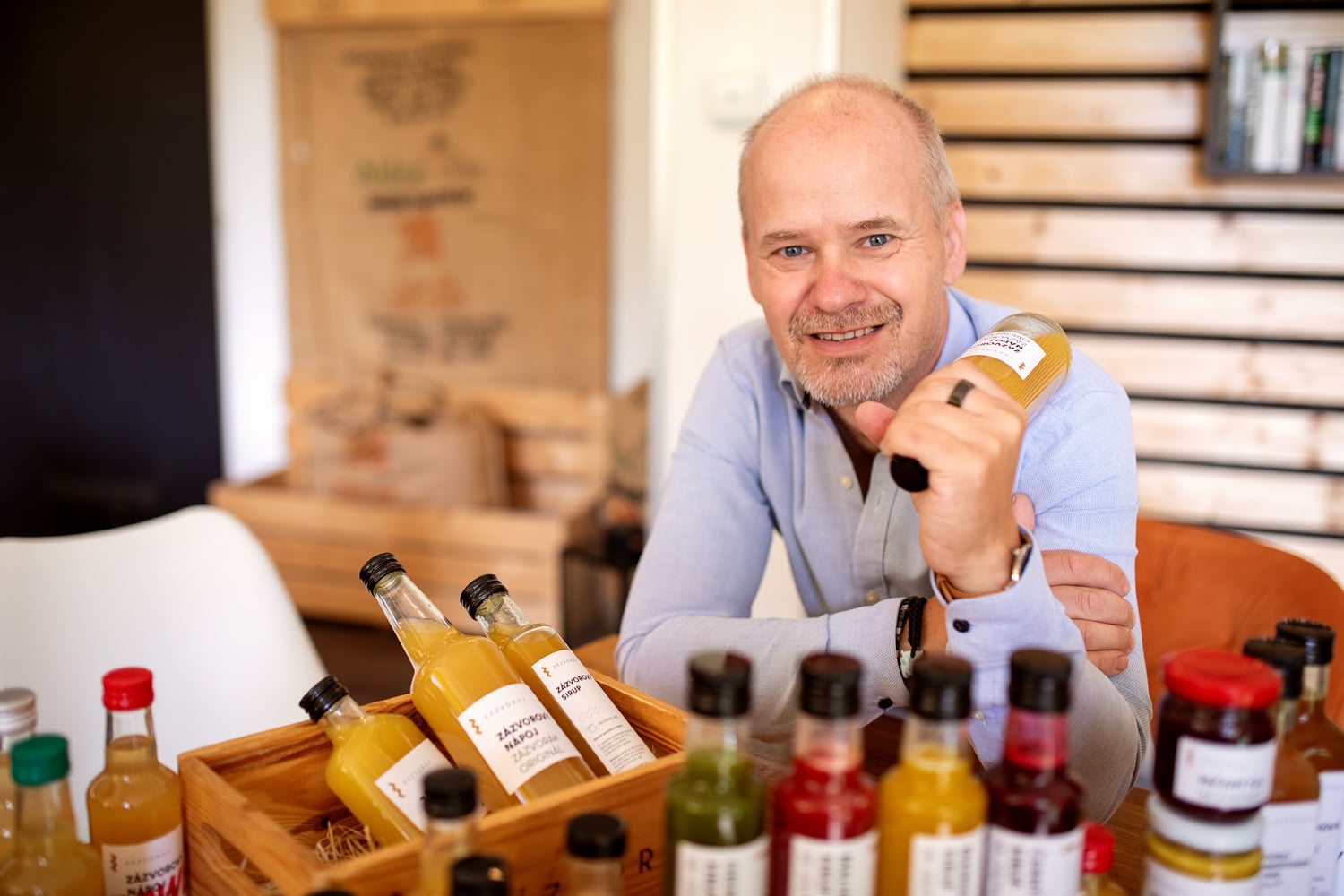 Petr Ekart ze Zázvoruj s produkty