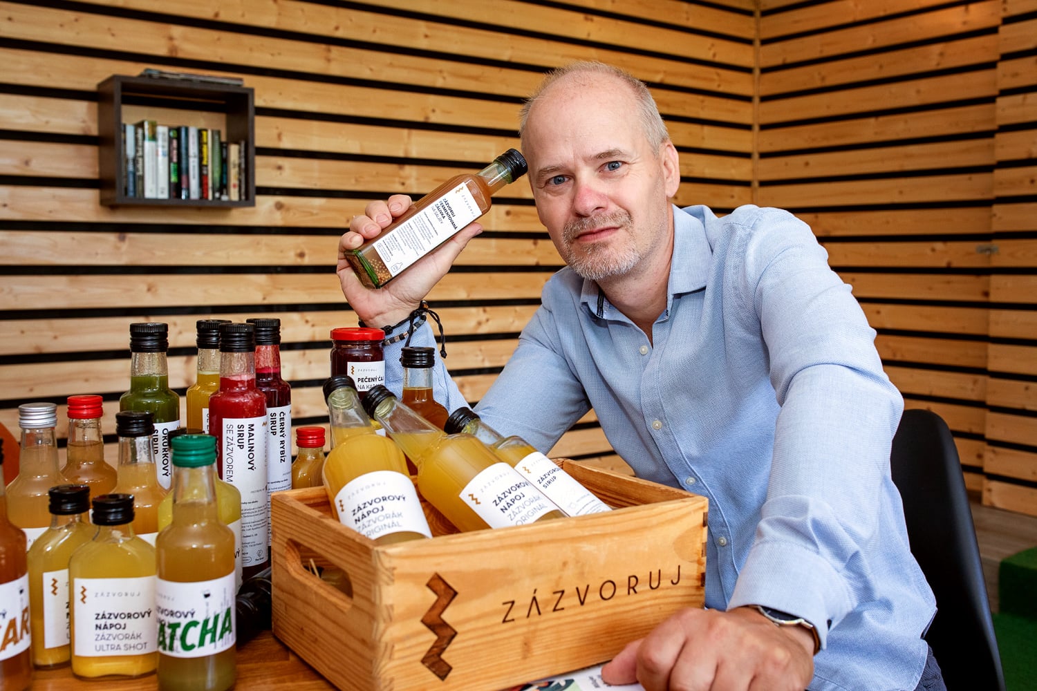 Petr Ekart ze Zázvoruj s produkty