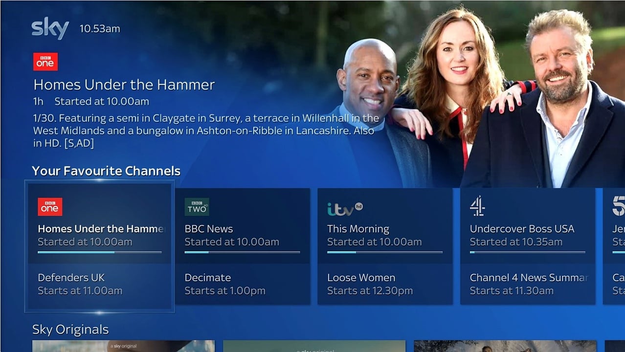 Ukázky uživatelského rozhraní Sky Q po aktuálním upgrade