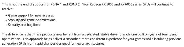 Autor: AMD Vyjádření AMD k utllumení podpory grafiky Radeon RX 5000 a 6000