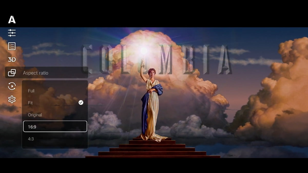 Zidoo Z1000 - kontextové menu