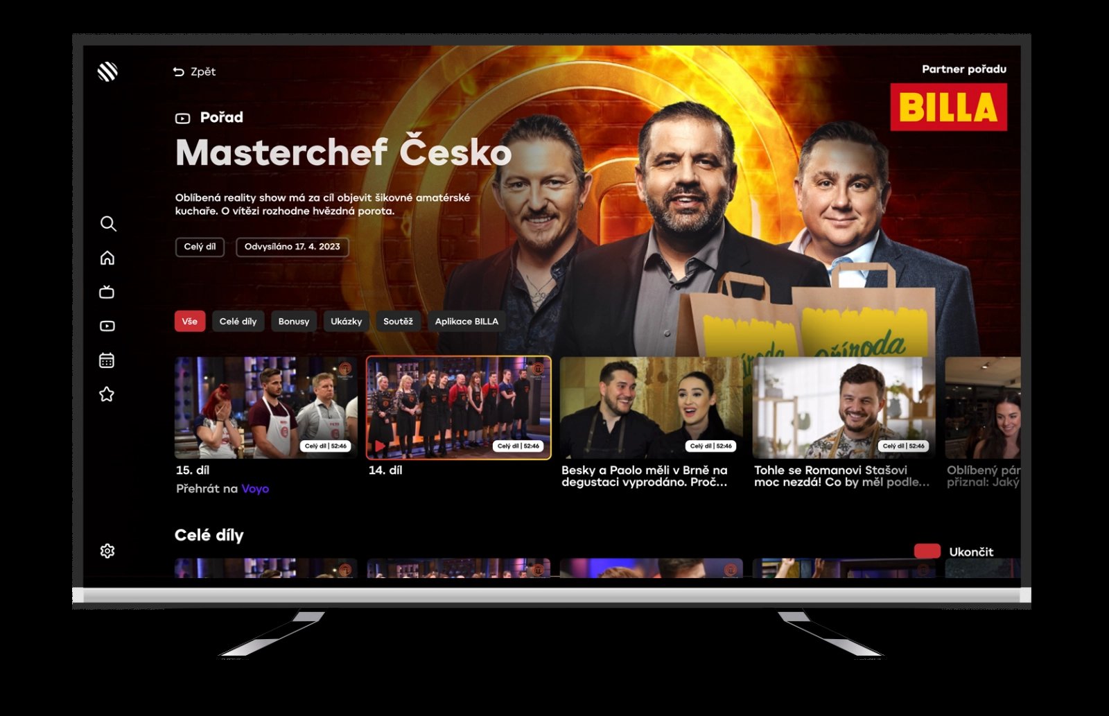 Aplikace Nova.cz v HbbTV