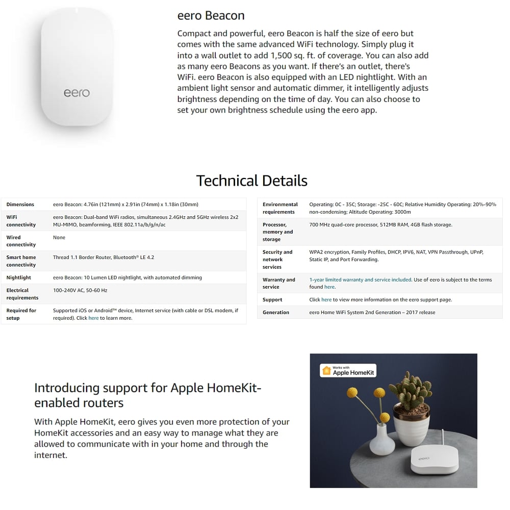 Amazon eero Beacon + zařízení předchozí generace