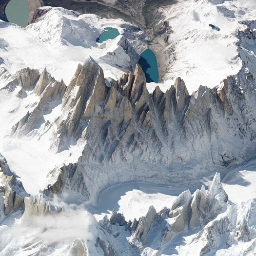 Cerro Chaltén v Argentině (šikmý snímek)