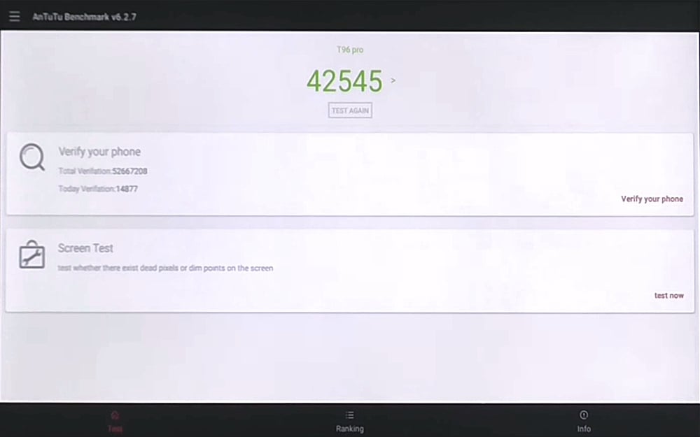 Uživatelské prostředí a benchmarky boxů T 96 Pro / Pro Plus