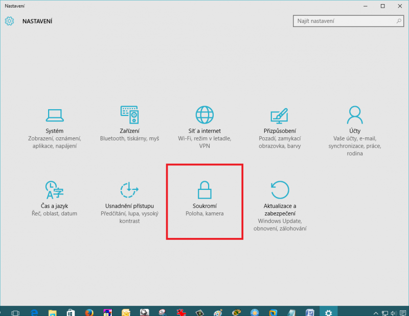 Nastavení soukromí ve Windows 10