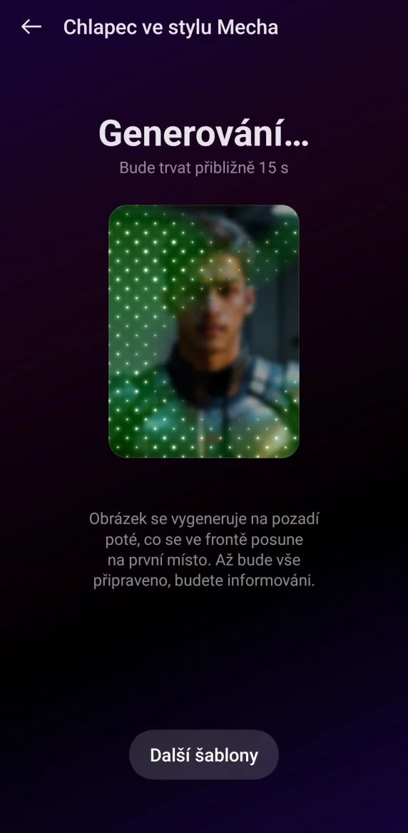 Aplikace vás o průběhu zpracování informuje