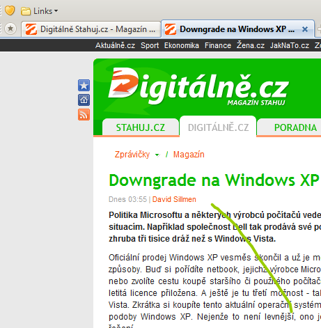 <p>Gesto pro přechod na předchozí záložku</p>
