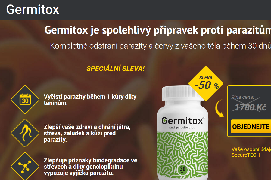 http://cz.germitox.com/ nabízí přípravek proti parazitům Germitox