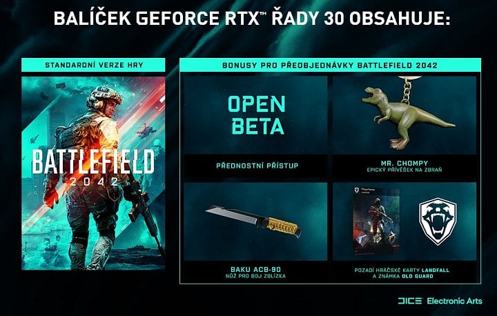 Bundle hry Battlefield 2042 k počítačům s grafickou kartou GeForce RTX 3000