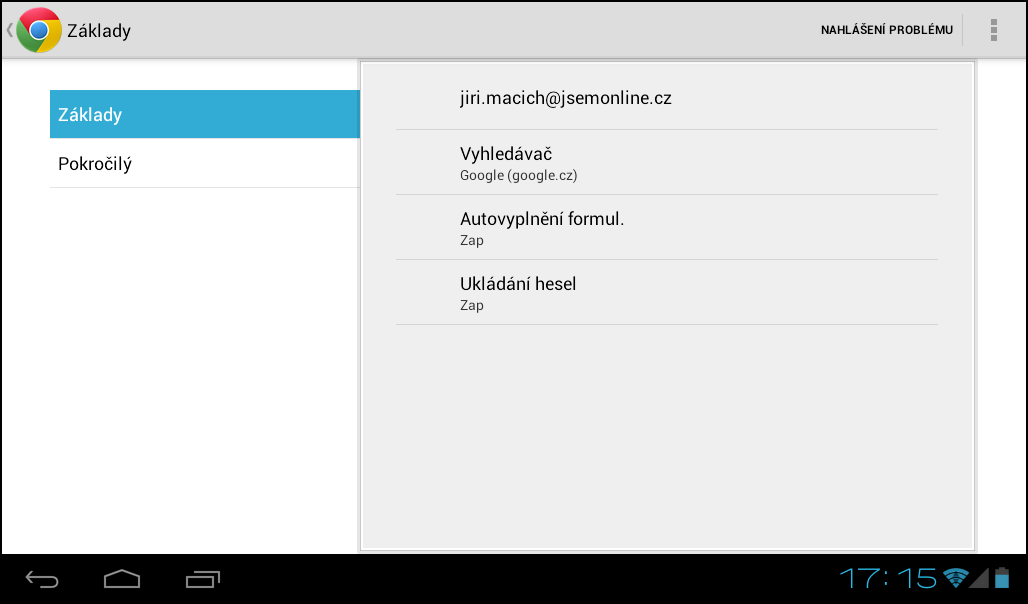 Mobilní Google Chrome