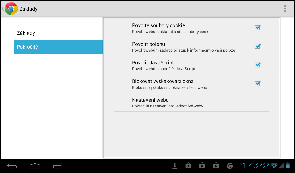 Mobilní Google Chrome