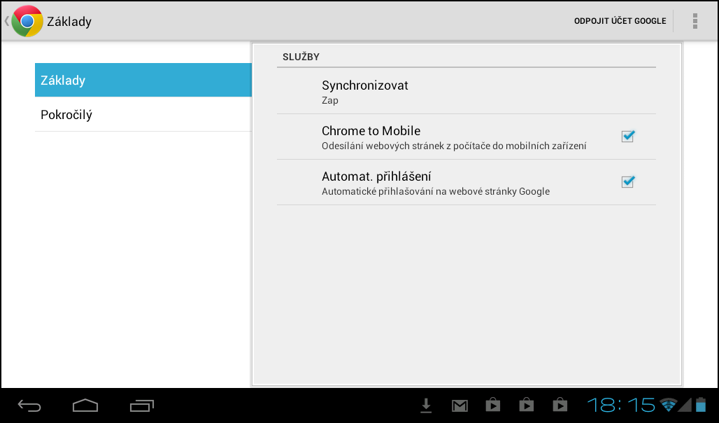 Mobilní Google Chrome