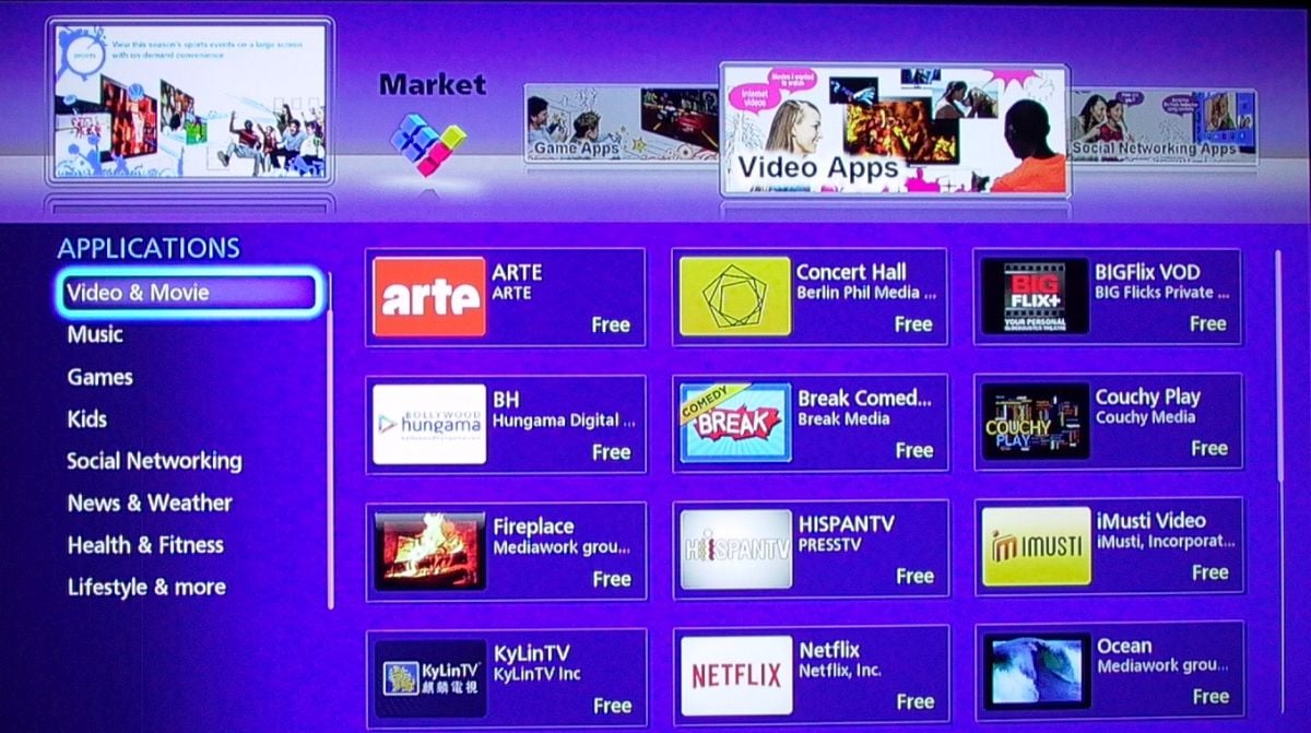 Jak vidíte v seznamu (v tomto i v následujícím) chybí Amazon Prime Video, v zahraničních recenzích je však uváděno, takže nejspíše chybí jen při určitém nastavení země.