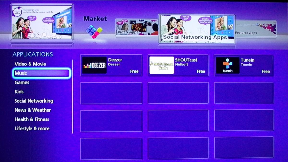 Panasonic DMP-UB700 – aplikace