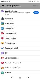 Screenshot z aplikace Facebook