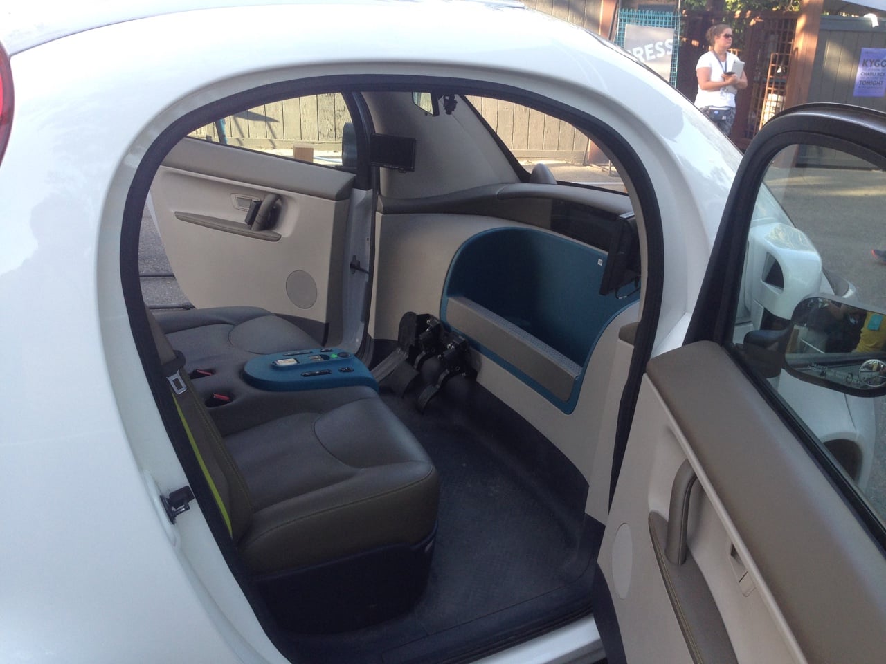 Pohled do samořídícího auta