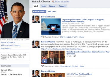 <p>Facebook a profil Baracka Obamy</p>