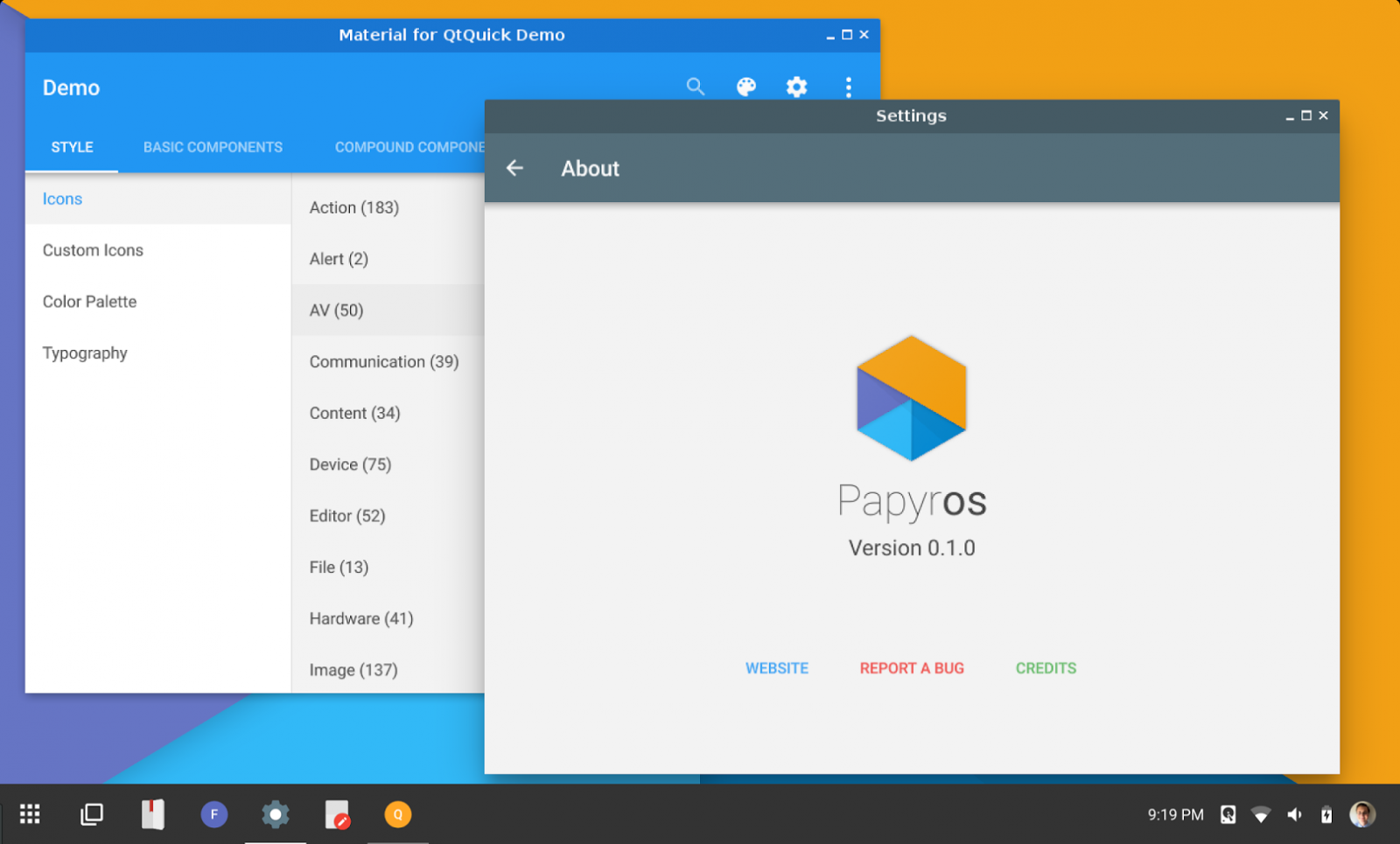 Papyros: ukázka designu