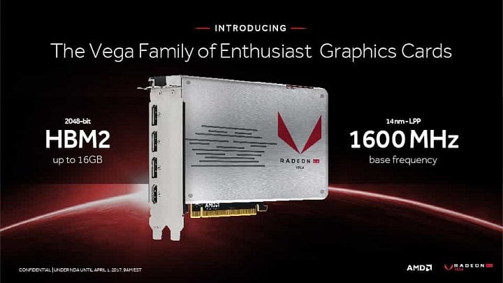 1600Mhz přisuzoval kartě Radeon RX Vega tento aprílový žert webu WCCFtech. Pozor, tento slajd je samozřejmě zflašovaný. Tehdy takový takt působil jako velmi nereálný