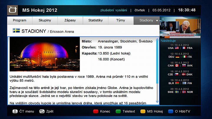Česká televize nabízí hybridní vysílání HbbTV