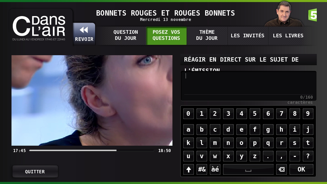 Hybridní aplikace k diskusnímu pořadu „C Dans L’air“