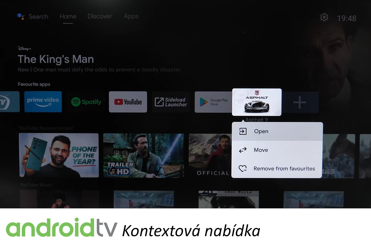 Mecool KA1 – uživatelské prostředí