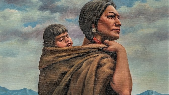 Portrait of Sacagawea at the National Mississippi River Museum & Aquarium