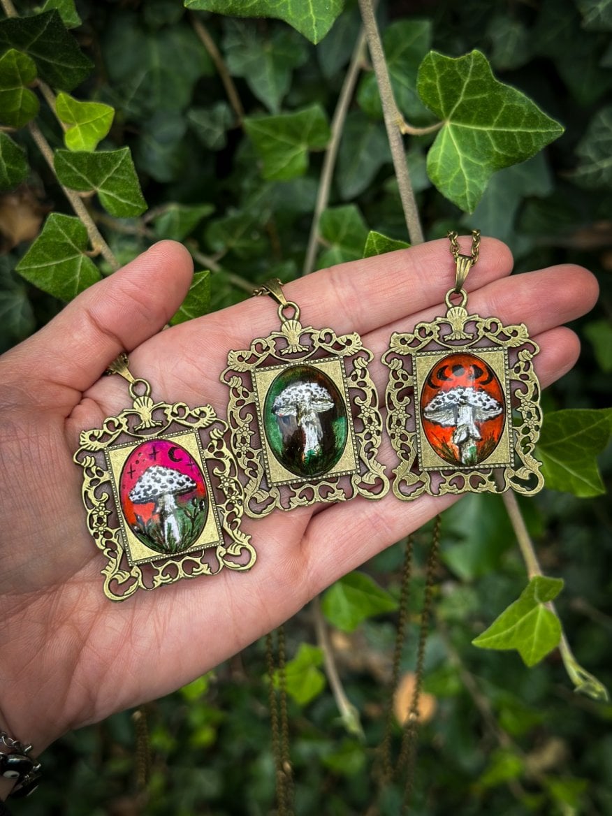 Šperky - přívěsky s houbami od Krinolína Art