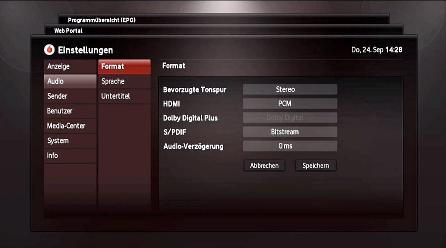 Nastavení – audio/video