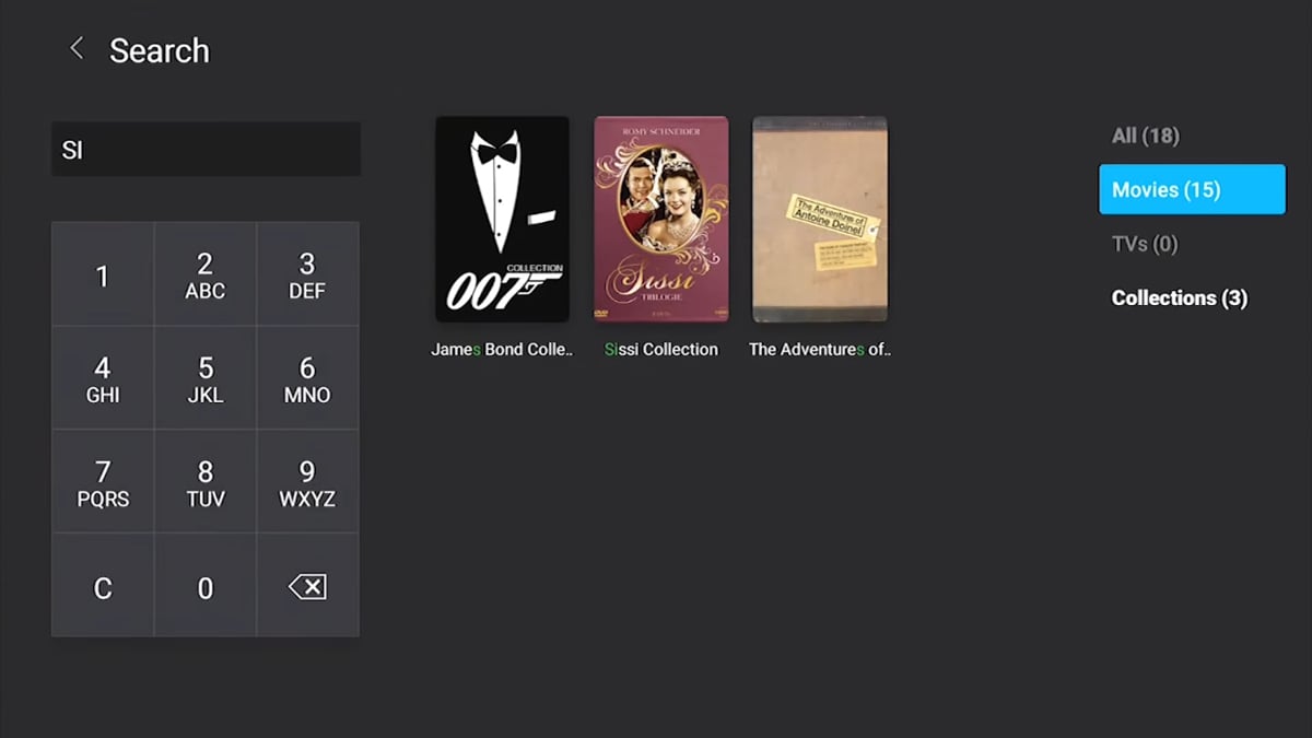Zidoo X20 Pro - Třídění (sekce Filter) a vyhledávání
