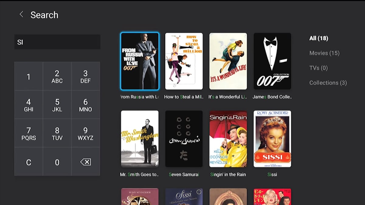 Zidoo X20 Pro - Třídění (sekce Filter) a vyhledávání